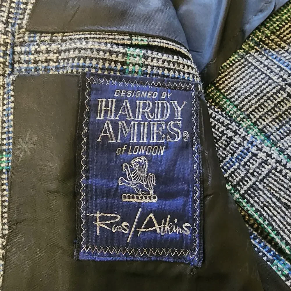 Vtg Hardy Amies of London Mens S Suit Tweed Wool proffesional office corporate